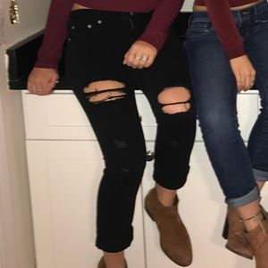 Black ripped jeans